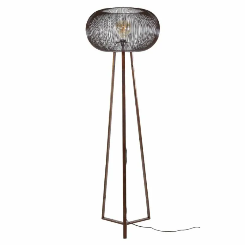 hofstein Luzinde Lampadaire Nickel mat, Noir, 1 lumière* Lampadaires Et Lampes Sur Pied
