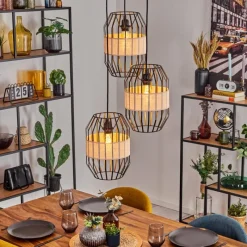 Lampes En Tissu-hofstein Macken Suspension, Suspension Noir, 3 lumières