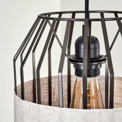 Lampes En Tissu-hofstein Macken Suspension, Suspension Noir, 3 lumières