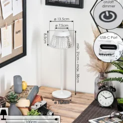 hofstein Macos Lampe de bureau, Lampe à poser, Liseuse LED Blanc, 1 lumière* Éclairage Led