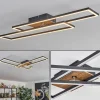 hofstein Macos Plafonnier, Spot de plafond LED Brun, Couleur bois, Noir, 1 lumière