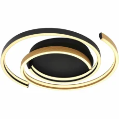 Lampes En Bois-Luminaires Globo Lighting Maika Plafonnier LED Noir, 1 lumière