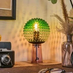 hofstein Maiorca Lampe à poser Lila, Noir, 1 lumière