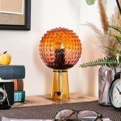 hofstein Maiorca Lampe à poser Orange, Noir, 1 lumière