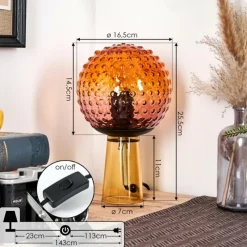 hofstein Maiorca Lampe à poser Orange, Noir, 1 lumière