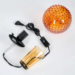 hofstein Maiorca Lampe à poser Orange, Noir, 1 lumière