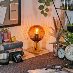 hofstein Maiorca Lampe à poser Orange, Noir, 1 lumière