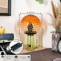 hofstein Maiorca Lampe à poser Vert, Noir, 1 lumière