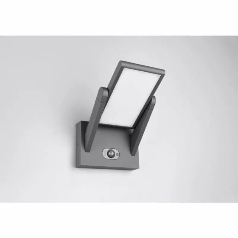 Luminaires Trio Malawi Applique murale LED Anthracite, 1 lumière, Détecteur de mouvement