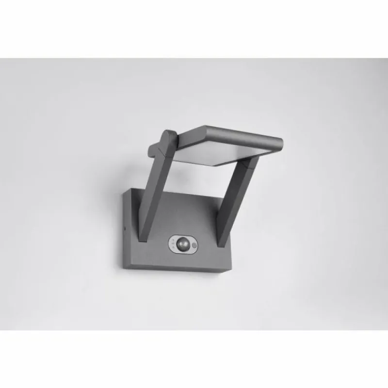 Luminaires Trio Malawi Applique murale LED Anthracite, 1 lumière, Détecteur de mouvement