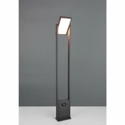 Luminaires Trio Malawi Lampadaire d'extérieur LED Anthracite, 1 lumière, Détecteur de mouvement