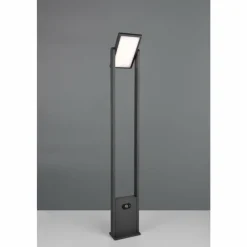 Luminaires Trio Malawi Lampadaire d'extérieur LED Anthracite, 1 lumière, Détecteur de mouvement