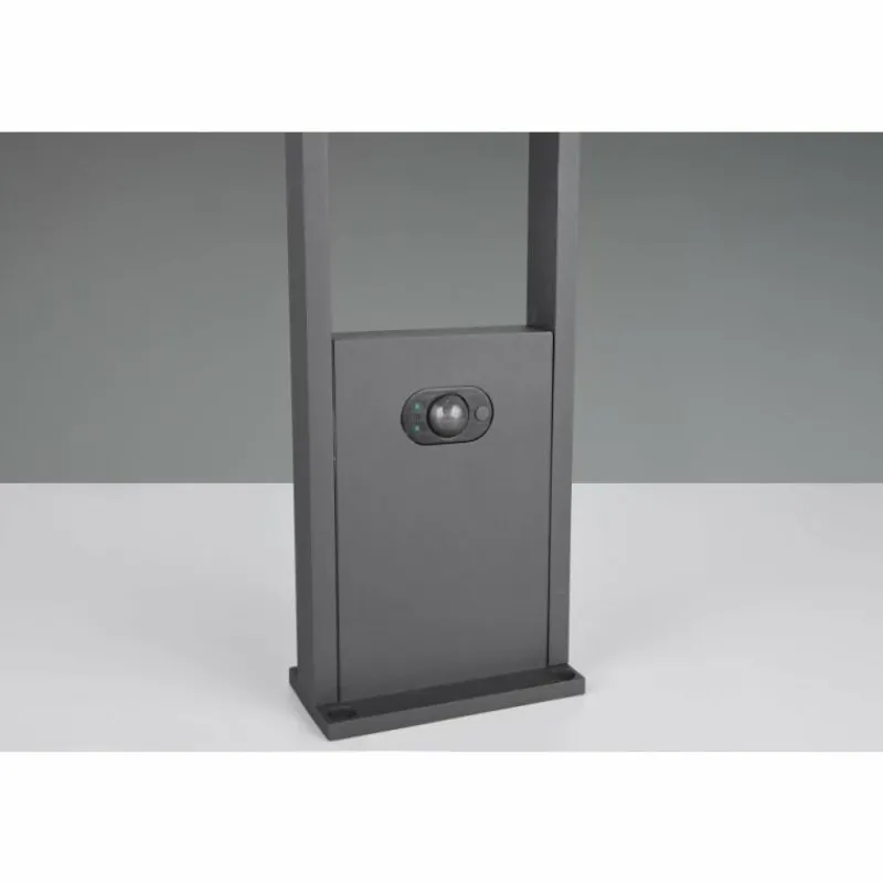 Luminaires Trio Malawi Lampadaire d'extérieur LED Anthracite, 1 lumière, Détecteur de mouvement