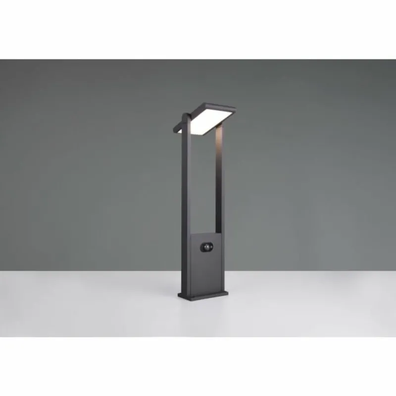 Luminaires Trio Malawi Lampadaire d'extérieur LED Anthracite, 1 lumière, Détecteur de mouvement