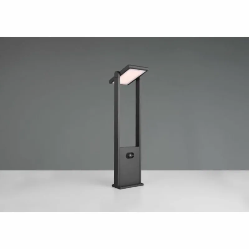 Luminaires Trio Malawi Lampadaire d'extérieur LED Anthracite, 1 lumière, Détecteur de mouvement