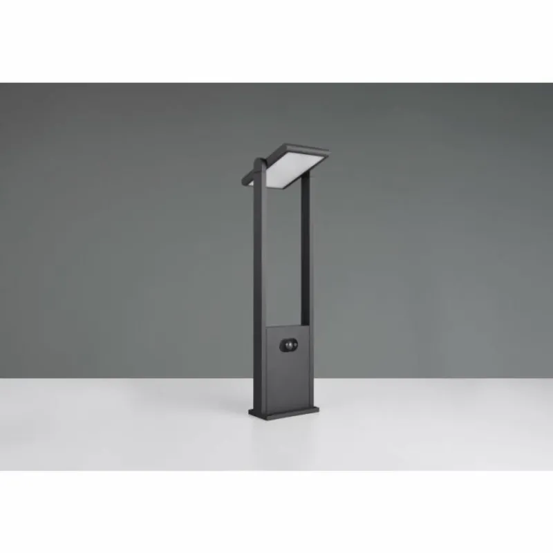 Luminaires Trio Malawi Lampadaire d'extérieur LED Anthracite, 1 lumière, Détecteur de mouvement