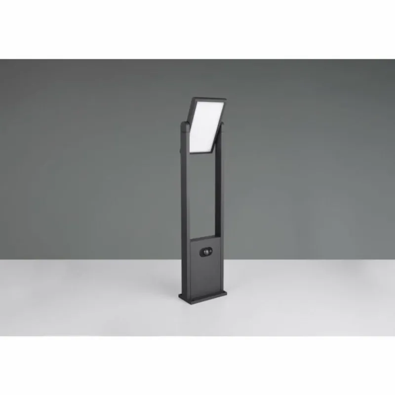 Luminaires Trio Malawi Lampadaire d'extérieur LED Anthracite, 1 lumière, Détecteur de mouvement