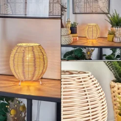 Style Boho-Chic-hofstein Malpica Lampe à poser Beige, 1 lumière