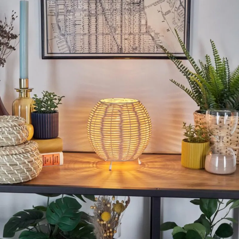 Style Boho-Chic-hofstein Malpica Lampe à poser Beige, 1 lumière