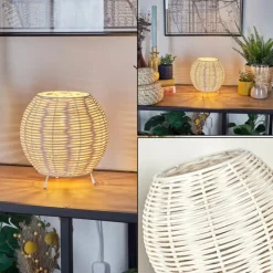 Style Boho-Chic-hofstein Malpica Lampe à poser Beige, 1 lumière