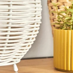 Style Boho-Chic-hofstein Malpica Lampe à poser Beige, 1 lumière