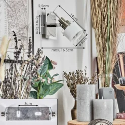 hofstein Maren Applique murale, Spot mural LED Chrome, Nickel mat, 1 lumière