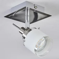 hofstein Maren Plafonnier, Spot de plafond LED Chrome, Nickel mat, 1 lumière