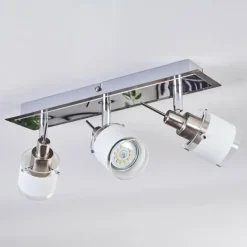 hofstein Maren Plafonnier, Spot de plafond LED Chrome, Nickel mat, 3 lumières