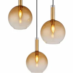Luminaires Globo Lighting Marinella Suspension Noir, 3 lumières
