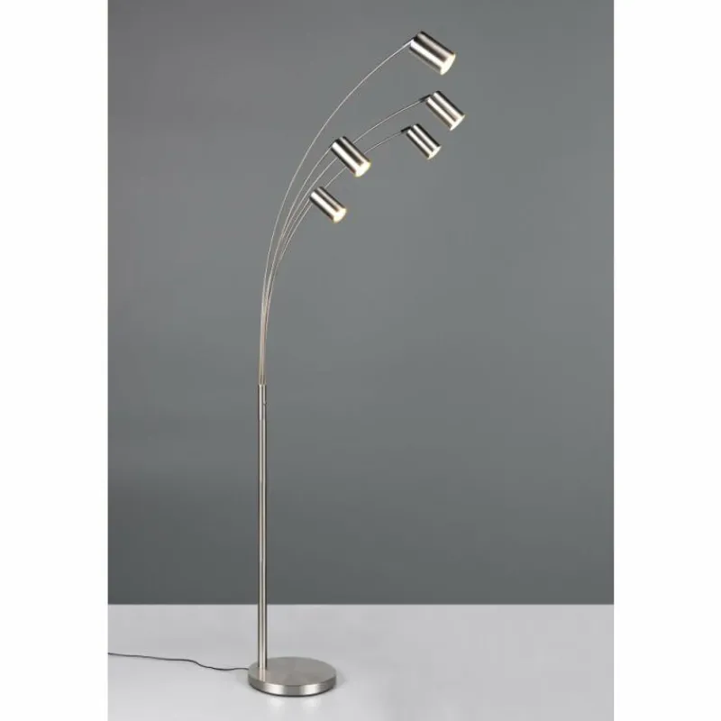 Luminaires Trio Marley Lampadaire Nickel mat, 5 lumières* Lampadaires Et Lampes Sur Pied