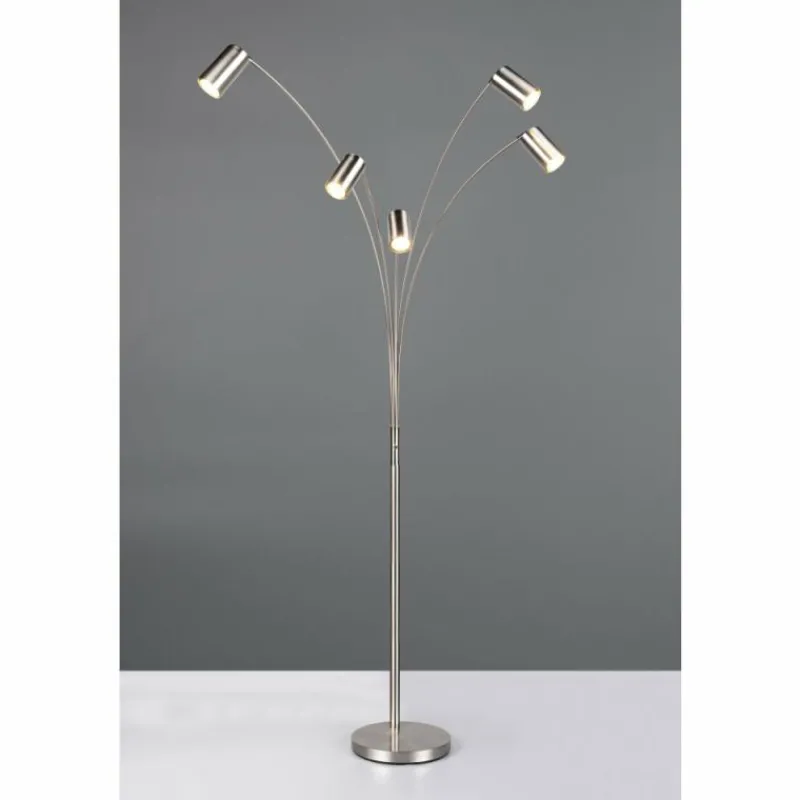Luminaires Trio Marley Lampadaire Nickel mat, 5 lumières* Lampadaires Et Lampes Sur Pied