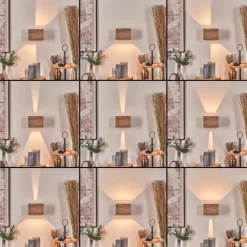 hofstein Marmorera Applique murale, Spot mural Couleur bois, Noir, 1 lumière