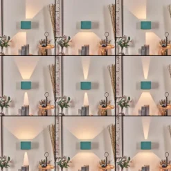 Lampes En Bois-hofstein Marmorera Applique murale, Spot mural Noir, Turquoise, 1 lumière