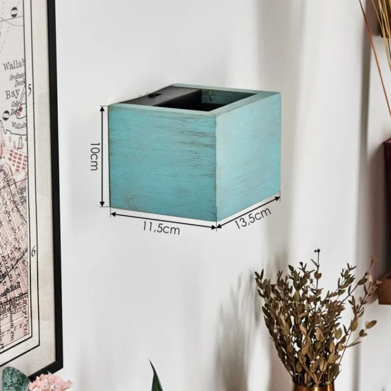 Lampes En Bois-hofstein Marmorera Applique murale, Spot mural Noir, Turquoise, 1 lumière