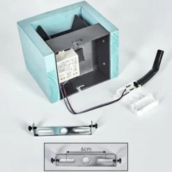 Lampes En Bois-hofstein Marmorera Applique murale, Spot mural Noir, Turquoise, 1 lumière