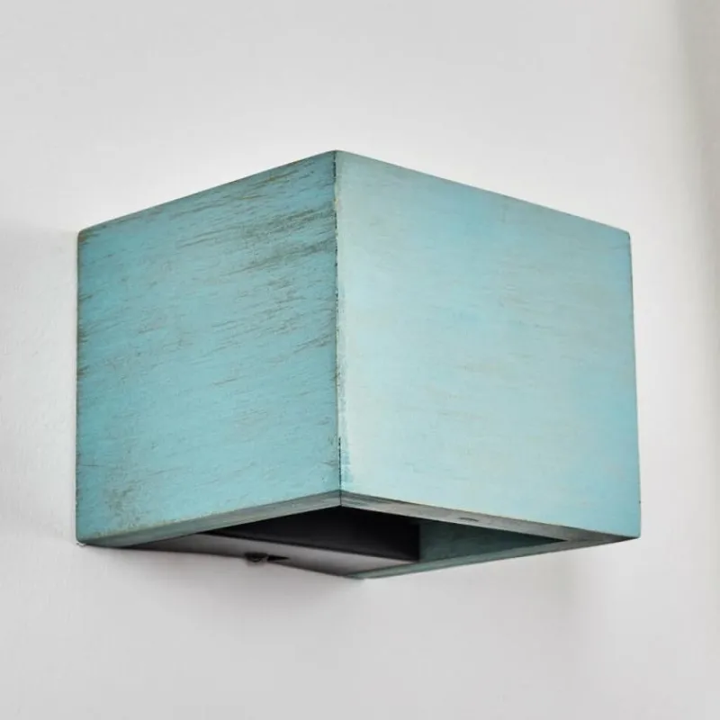 Lampes En Bois-hofstein Marmorera Applique murale, Spot mural Noir, Turquoise, 1 lumière
