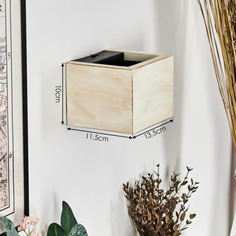 Lampes En Bois-hofstein Marmorera Applique murale, Spot mural Écru, Noir, 1 lumière