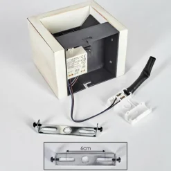 Lampes En Bois-hofstein Marmorera Applique murale, Spot mural Écru, Noir, 1 lumière