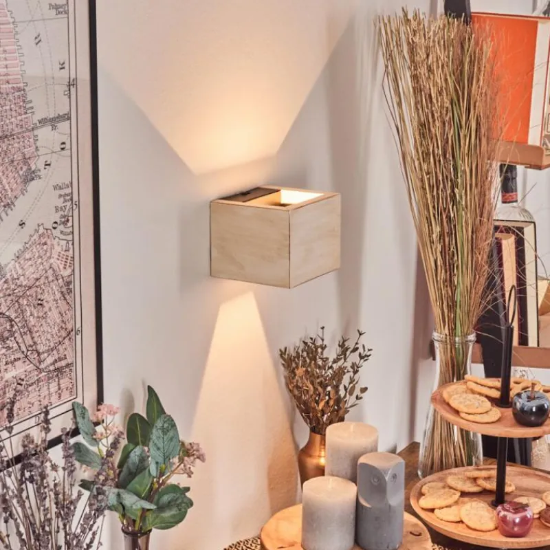 Lampes En Bois-hofstein Marmorera Applique murale, Spot mural Écru, Noir, 1 lumière