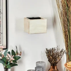 Lampes En Bois-hofstein Marmorera Applique murale, Spot mural Écru, Noir, 1 lumière