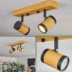 Luminaires Scandinaves-hofstein Martim Plafonnier Écru, Noir, 2 lumières