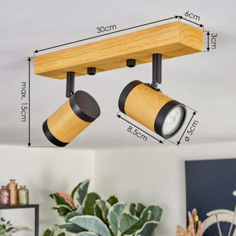 Luminaires Scandinaves-hofstein Martim Plafonnier Écru, Noir, 2 lumières