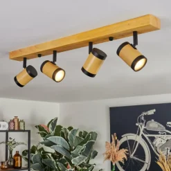 Luminaires Scandinaves-hofstein Martim Plafonnier Écru, Noir, 4 lumières