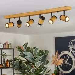 Luminaires Scandinaves-hofstein Martim Plafonnier Écru, Noir, 6 lumières