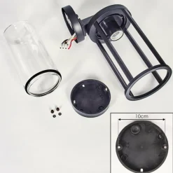 hofstein Martinha Lampe murale d´extérieur Noir, 1 lumière, Détecteur de mouvement