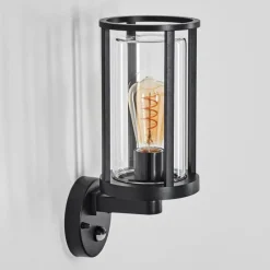 hofstein Martinha Lampe murale d´extérieur Noir, 1 lumière, Détecteur de mouvement