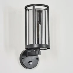 hofstein Martinha Lampe murale d´extérieur Noir, 1 lumière, Détecteur de mouvement
