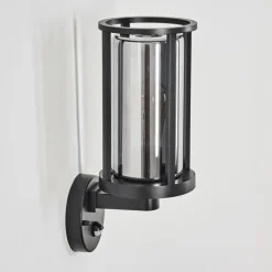 hofstein Martinha Lampe murale d´extérieur Noir, 1 lumière, Détecteur de mouvement