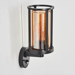 hofstein Martinha Lampe murale d´extérieur Noir, 1 lumière, Détecteur de mouvement