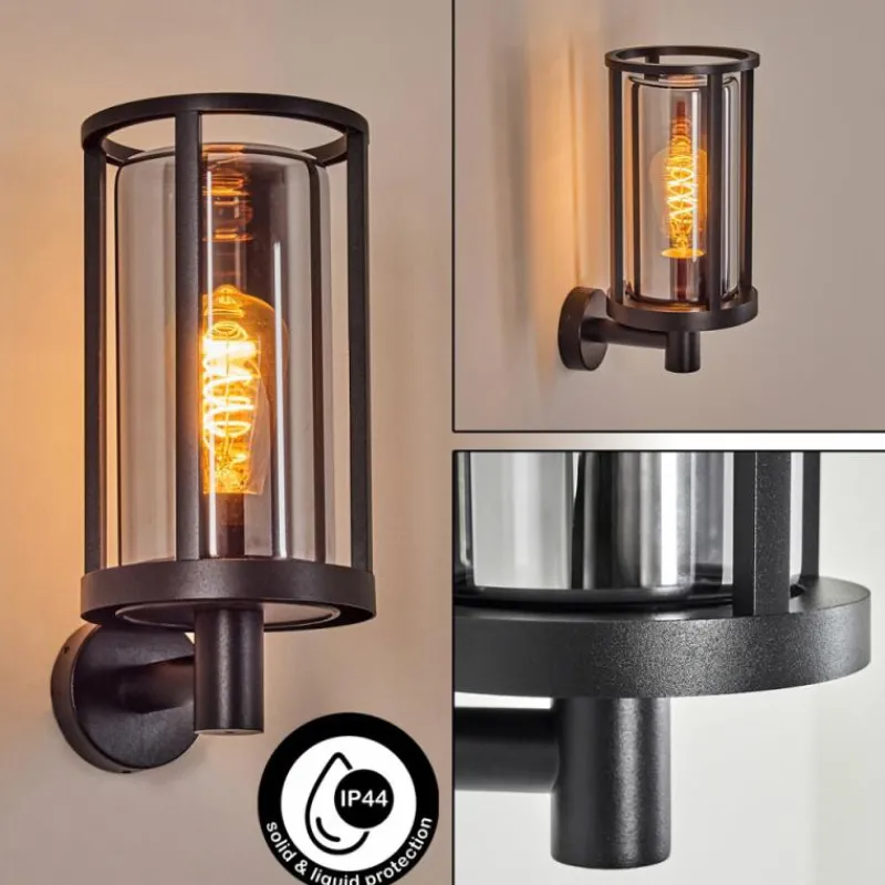 Suspension Verre Fumé-hofstein Martinha Lampe murale d´extérieur Noir, 1 lumière